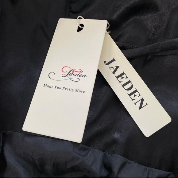 NWT Jaeden Black Ruched Sweetheart Neck Dress Size Medium - Picture 3 of 9